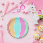 パステルカラービーチボール ペーパープレート (パーティー)