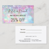 パステルカラーフェイクグリッターオパール紹介カード 名刺 (正面/裏面)