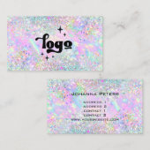 パステルカラーフェイクグリッター抽象デザイン 名刺 (正面/裏面)