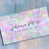 パステルカラーフェイクグリッター抽象芸術オパールデザイン 名刺