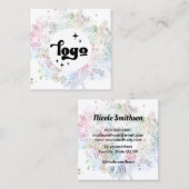 パステルカラーフェイクチュンキーグリッター スクエア名刺 (正面/裏面)