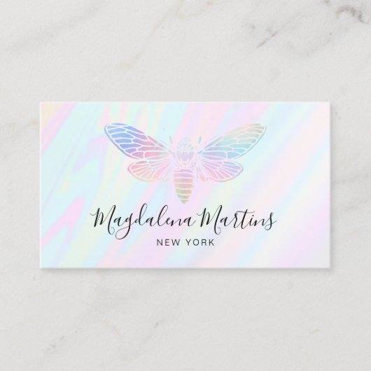 パステルカラーフェイクホログラフィックエフェクトロゴ 名刺 (正面)