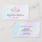 パステルカラーフェイクホログラフィックエフェクト蓮 名刺 (正面/裏面)