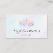 パステルカラーフェイクホログラフィックエフェクト蓮 名刺 (正面)