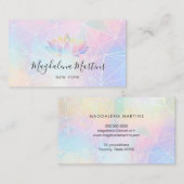 パステルカラーフェイクホログラフィックロータス 名刺 (正面/裏面)