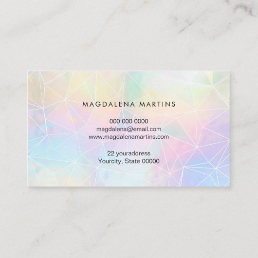 パステルカラーフェイクホログラフィックロータス 名刺 (裏面)