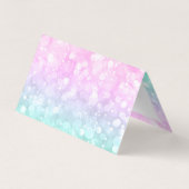 パステルカラーフェイク《写真》ぼけ味グリッター 名刺 (裏面)