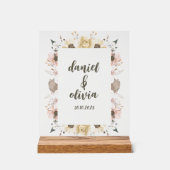 パステルカラーフローラ結婚ズ アクリルサイン (正面)