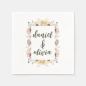 パステルカラーフローラ結婚ズ スタンダードカクテルナプキン (正面)