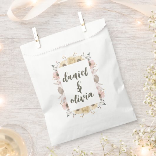 パステルカラーフローラ結婚ズ フェイバーバッグ (クリップ留めされた状態)