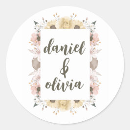 パステルカラーフローラ結婚ズ ラウンドシール