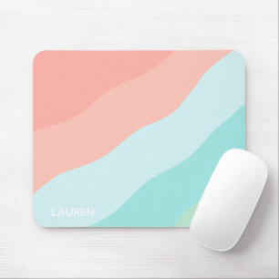 パステルカラーブルーグリーンピンクパーソナライズされた形状 マウスパッド