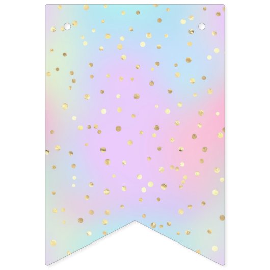 パステルカラーブルーピンクパープルスモールブライトゴールデン バンティングフラッグ (第1の旗)