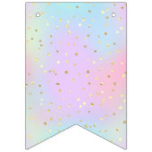 パステルカラーブルーピンクパープルスモールブライトゴールデン バンティングフラッグ (第3の旗)