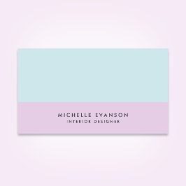 パステルカラーブロックパープル&アクアブルーミニマリスト 名刺