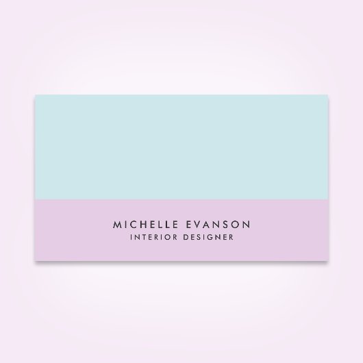 パステルカラーブロックパープル&アクアブルーミニマリスト 名刺