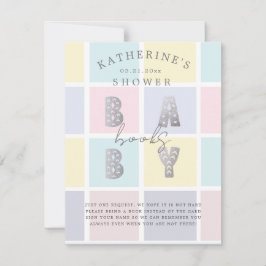 パステルカラーブロック金ゴールドブック用ベビーカード 出欠カード