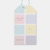 パステルカラーブロック金ゴールドベビーシャワー ギフトタグ (裏面)