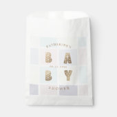 パステルカラーブロック金ゴールドベビーシャワー フェイバーバッグ (正面)