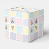 パステルカラーブロック金ゴールドベビーシャワー フェイバーボックス (裏面サイド)