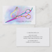 パステルカラーヘアスタイリスト蝶ロゴ 名刺 (正面/裏面)