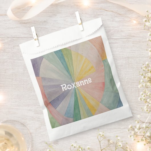 パステルカラーホイールオデッセイパーソナライズされた フェイバーバッグ (クリップ留めされた状態)