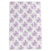 パステルカラーモダンピンクのトロピカルオ赤ちゃんシャワー ミディアムペーパーバッグ (裏面)