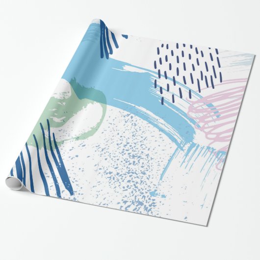 パステルカラーモダン幾何学的パターン ラッピングペーパー (アンロールド)