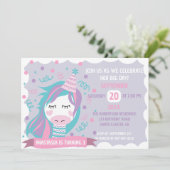 パステルカラーユニコーンガールズバースデーパーティー 招待状 (スタンド正面)