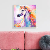 パステルカラーユニコーン キャンバスプリント (インサイチュ (リビング))