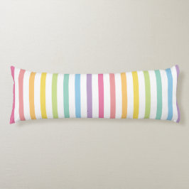 パステルカラーレインボーストライプズ模様 ボディピロー