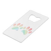 パステルカラーレインボードッグポープリント クレジットカード栓抜き (裏面アングル)