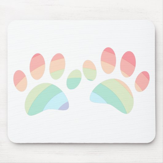 パステルカラーレインボードッグポープリント マウスパッド (正面)