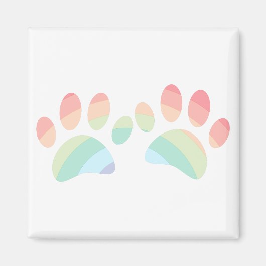 パステルカラーレインボードッグポープリント マグネット (正面)