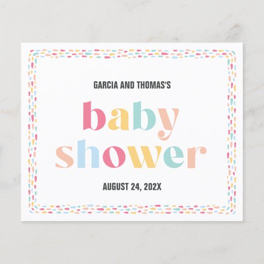 パステルカラーレインボーベビーシャワーの願いベビー (裏面)