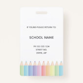 パステルカラーレインボー先生フォトIDバッジ バッジ (裏面)