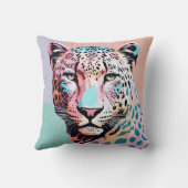 パステルカラーレオパード顔 クッション (裏面)