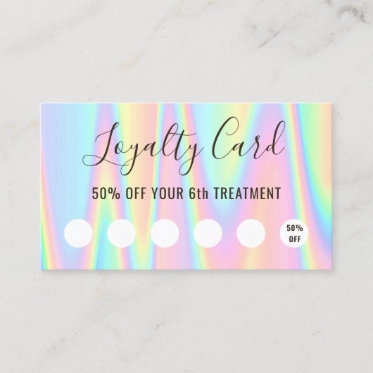 パステルカラーロイヤリティカード 名刺 (正面)