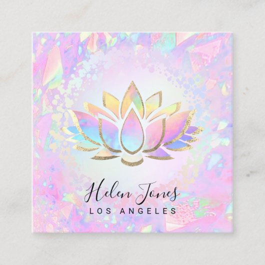 パステルカラーロータススクエアビジネスカード スクエア名刺 (正面)