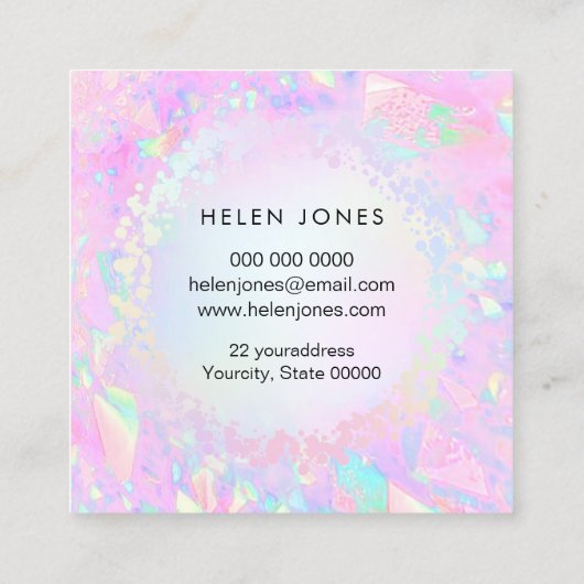 パステルカラーロータススクエアビジネスカード スクエア名刺 (裏面)