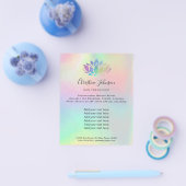 パステルカラーロータスフラワーロゴ チラシ (シングル)