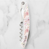 パステルカラーヴィンテージバラパターン ソムリエナイフ (正面)