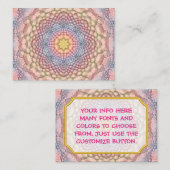 パステルカラーヴィンテージフラクタル万華鏡のように千変万化するパターン 名刺 (正面/裏面)