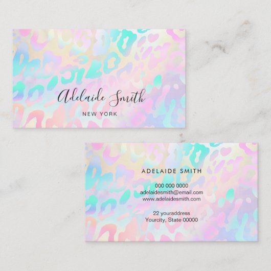 パステルカラー動物の肌の模様 名刺 (正面/裏面)
