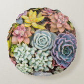 パステルカラー多肉植物ラウンドピロー ラウンドクッション (正面)