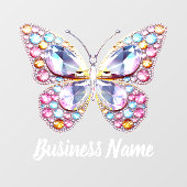 パステルカラー宝石蝶 ウィンドウサイン (シート)