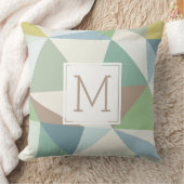 パステルカラー幾何モダンパターンモノグラム クッション (ブランケット)