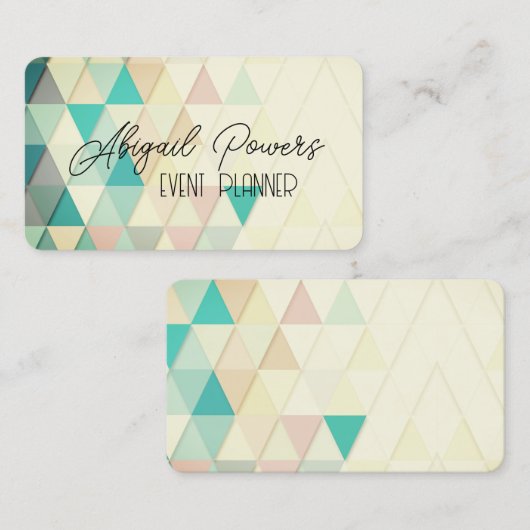 パステルカラー幾何学的パターン 名刺 (正面/裏面)
