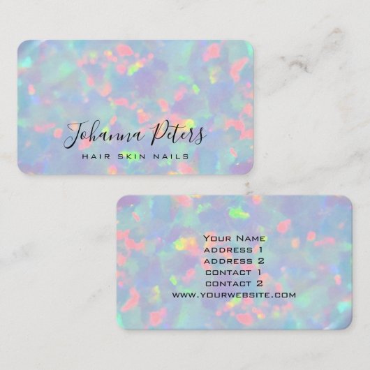 パステルカラー抽象芸術オパール写真 名刺 (正面/裏面)