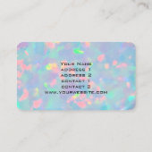 パステルカラー抽象芸術オパール写真 名刺 (裏面)